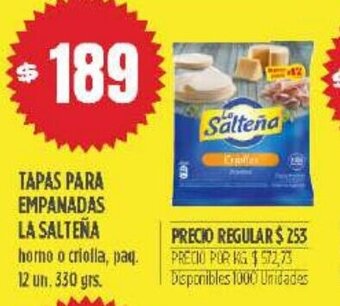 Supermercados Vea Tapas Para Empanadas La Salteña oferta