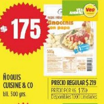 Supermercados Vea Noquis Cuisine & Co oferta