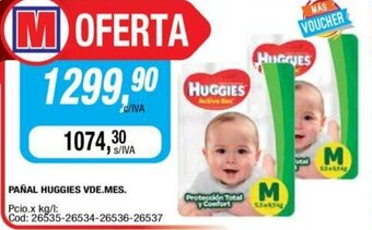 Maxiconsumo Huggies Pañal VDE.Mes. oferta