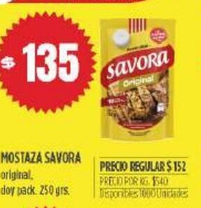Supermercados Vea Mostaza Savora oferta