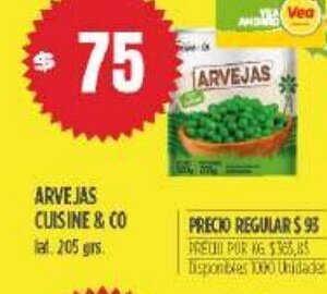 Supermercados Vea Arvejas Cuisine & Co oferta
