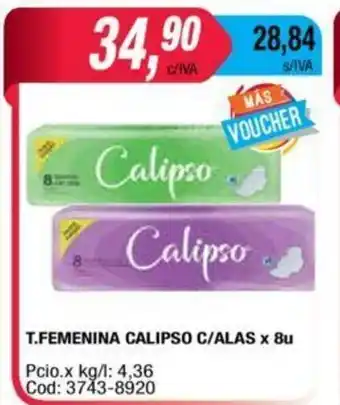 Maxiconsumo Calipso T. Femenina C/Alas x 8u oferta