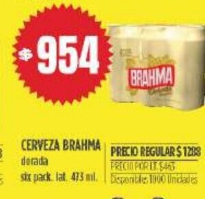 Supermercados Vea Cerveza Brahma oferta