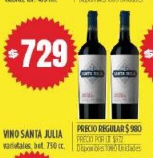 Supermercados Vea Vino Santa Julia oferta