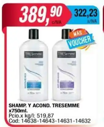 Maxiconsumo Tresemme Shamp. Y Acond. x 750ml oferta