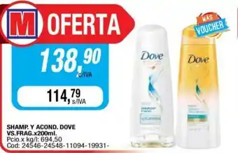 Maxiconsumo Dove Shamp. Y Acond. VS. Frag. x 200ml oferta