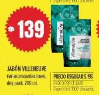 Supermercados Vea Jabón Villeneuve oferta