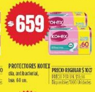 Supermercados Vea Protectores Kotex oferta