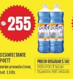 Supermercados Vea Desinfectante Poett oferta