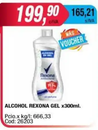 Maxiconsumo Rexona Alcohol Gel x 300 ml. oferta