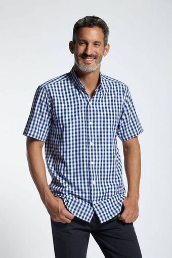 Macowens Camisa a cuadros azul francia oferta