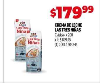 Makro Crema de Leche Las Tres Niñas oferta