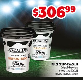 Makro Dulce de Leche Vacalín oferta