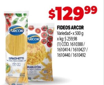 Makro Fideos Arcor oferta