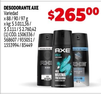 Makro Desodorante Axe oferta