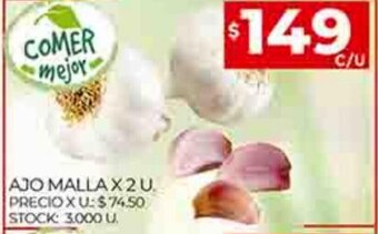 Supermercados DIA Ajo Malla x 2u oferta