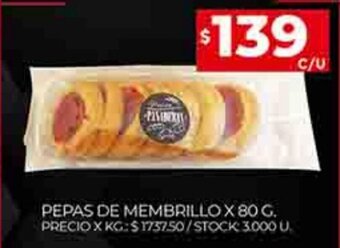 Supermercados DIA Pepas de Membrillo x 80g oferta