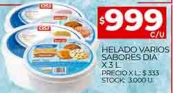 Supermercados DIA Helado Varios Sabores Dia x 3L oferta