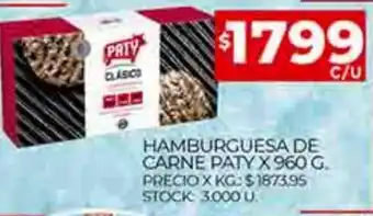 Supermercados DIA Hamburguesa de Carne Paty x 960g oferta