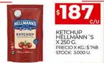 Supermercados DIA Ketchup Hellmann's x 250g oferta