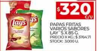 Supermercados DIA Papas Fritas Varios Sabores Lay's x 85g oferta