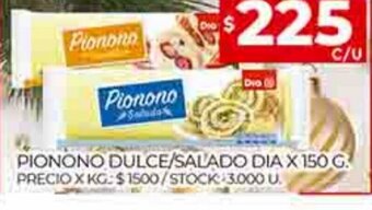 Supermercados DIA Pionono Dulce / Salado Dia x 150g oferta