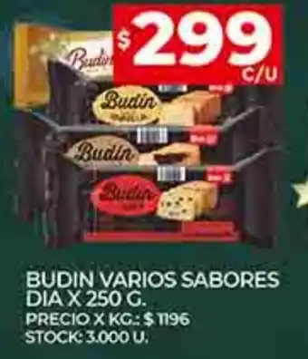 Supermercados DIA Budin V arios Sabores Dia x 250g oferta