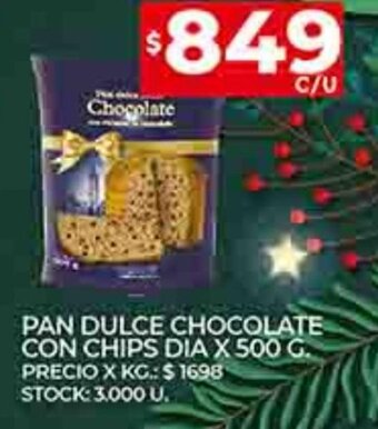 Supermercados DIA Pan Dulce Chocolate Con Chips Dia x 500g oferta