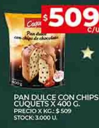 Supermercados DIA Pan Dulce Con Chips Cuquets x 400g oferta