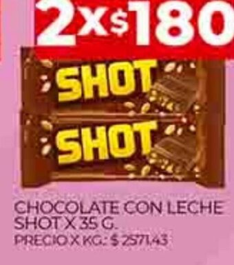 Supermercados DIA Chocolate Con Leche Shot x 35g oferta
