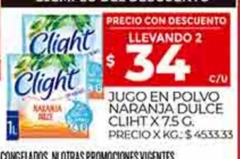 Supermercados DIA Jugo en Polvo Naranja Dulce Cliht x 75g oferta