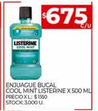 Supermercados DIA Enjuague Bucal Cool Mint Listerine x 500ml oferta