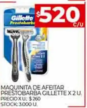 Supermercados DIA Maquinita de Afeitar Prestobarba Gillete x 2u oferta