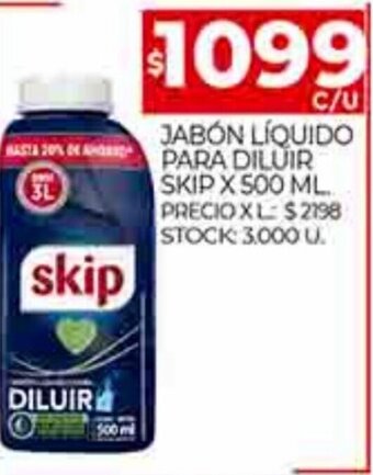 Supermercados DIA Jabón Líquido Para Diluir Skip x 500ml oferta
