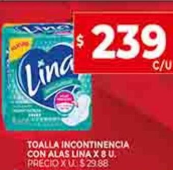 Supermercados DIA Toalla Incontinencia Con Alas Lina x 8u oferta