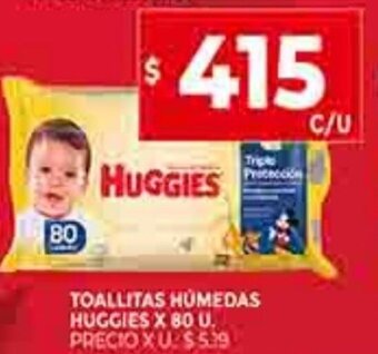 Supermercados DIA Toallitas Húmedas Huggies x 80u oferta