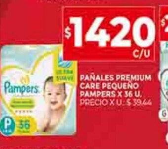 Supermercados DIA Pañales Premium Care Pequeño Pampers x 36u oferta