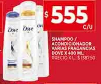 Supermercados DIA Shampoo / Acondicionador Varias Fragancias Dove x 400ml oferta