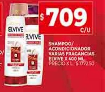 Supermercados DIA Shampoo / Acondicionador Varias Fragancias Elvive x 400ml oferta