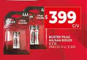 Supermercados DIA Blister Pilas AA/AAA Bixler x 2u oferta