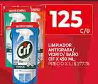 Supermercados DIA Limpiador Antigrasa / Vidrio / Baño Cif x 450ml oferta