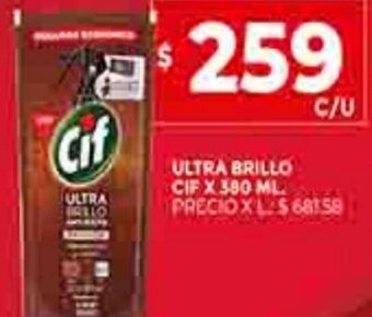 Supermercados DIA Ultra Brillo Cif x 380ml oferta