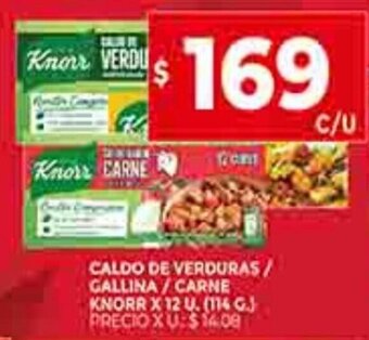 Supermercados DIA Caldo de Verduras / Gallina / Carne Knorr x 12 U oferta
