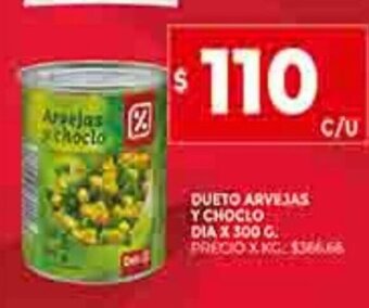 Supermercados DIA Dueto Arvejas Y Choclo Dia x 300g oferta