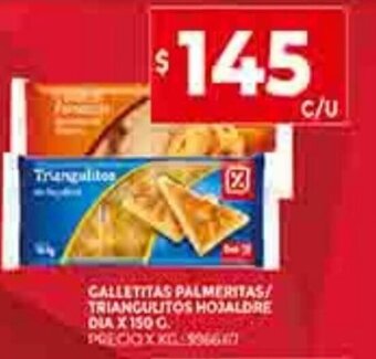 Supermercados DIA Galletitas Palmeritas / Triangulitos Hojaldre Dia x 150g oferta
