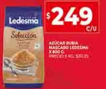Supermercados DIA Azúcar Rubia Mascabo Ledesma x 800g oferta