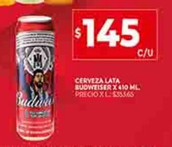 Supermercados DIA Cerveza Lata Budweiser x 410ml oferta