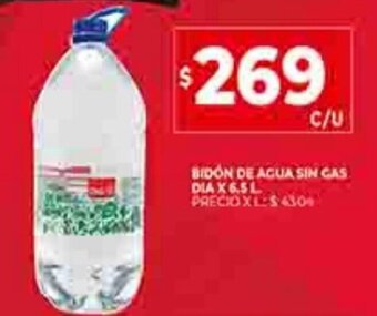 Supermercados DIA Bidón de Agua Sin Gas Dia x 6.5L oferta
