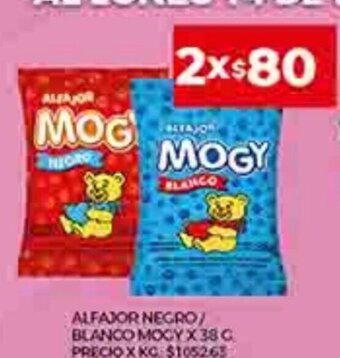 Supermercados DIA Alfajor Negro/ Blanco Mogy x 38g oferta