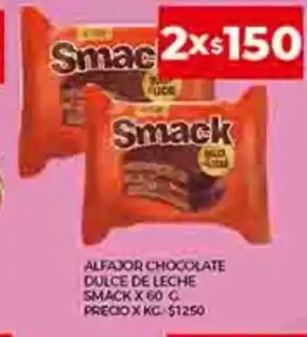 Alfajor Chocolate Dulce de Leche Smack x 60g